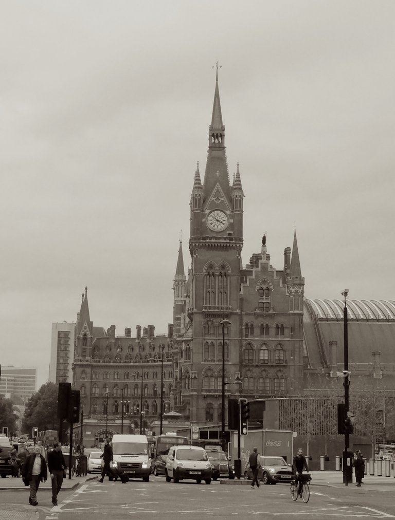 St. Pancras Rail Station as seen from across the road