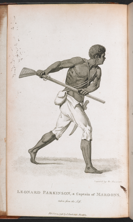 Leonard_Parkinson,_A_Captain_of_the_Maroons;_taken_from_the_Life,_1796 Abraham Raimbach public2.png
