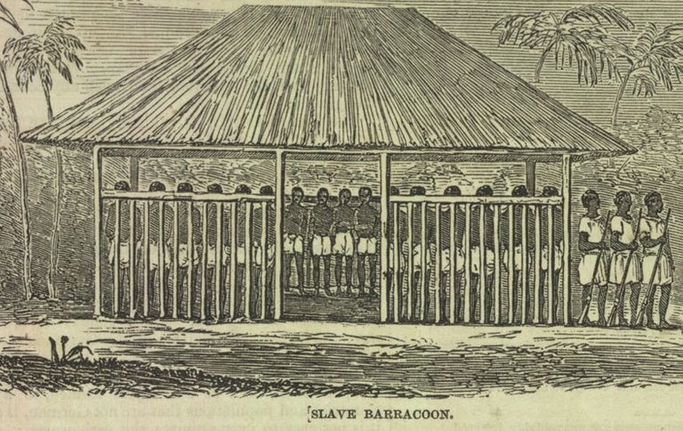 Slave_baracoon,_Sierra_Leone,_1849 Illustrated London News, 1849 unknown author 1849 public.jpg