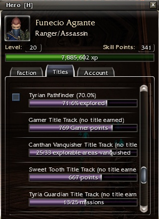 Title management in Guild Wars