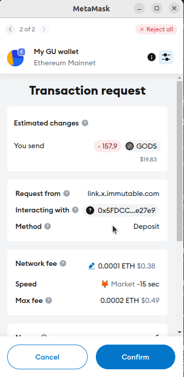 2/2: Transaction request