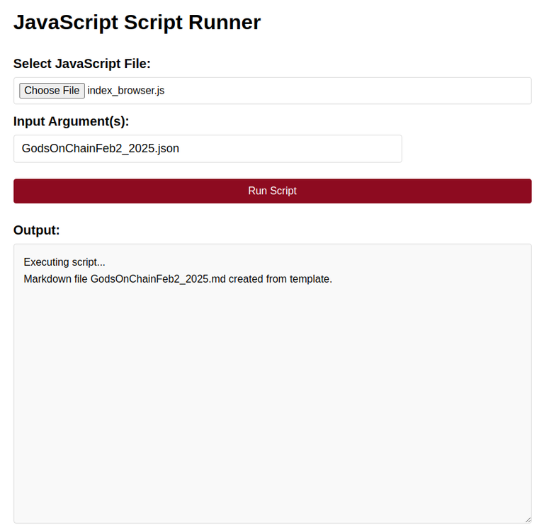 Very simple interface that remembers the last used parameters for extra convenience