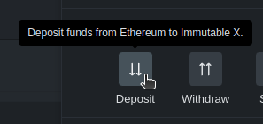 Starting a L1 -> L2 deposit via tokentrove.com