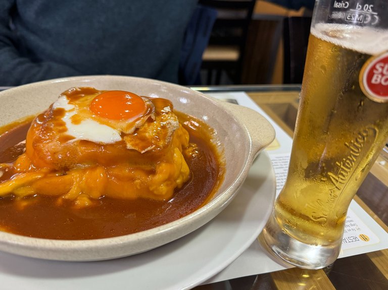 The famous Francesinha, Porto’s massive sandwich.