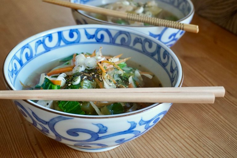 Ramen made with locally produced noodles