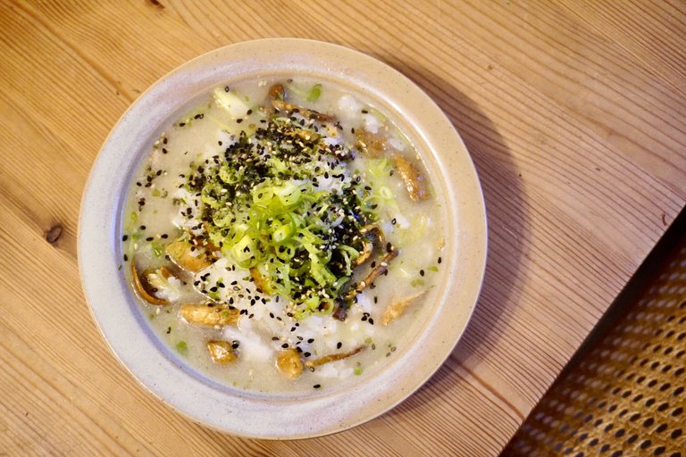 Miso soup with plenty of green onions and ginger