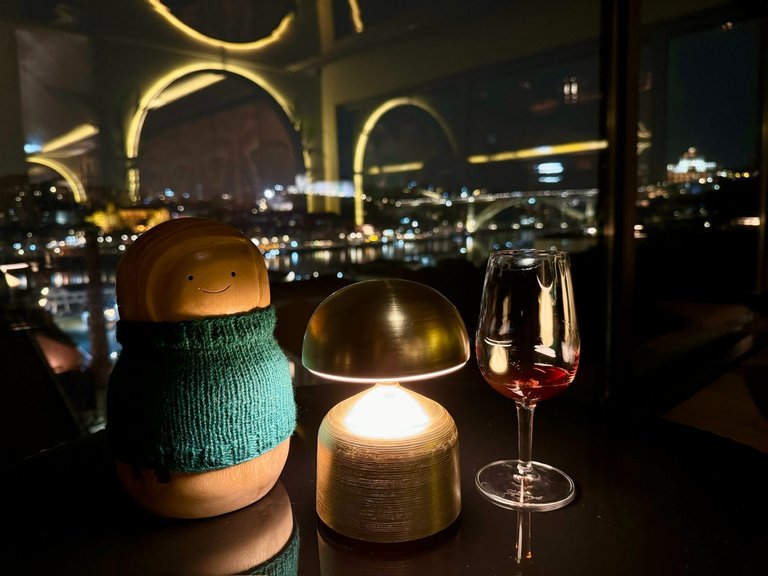 Cheers with a beautiful night view