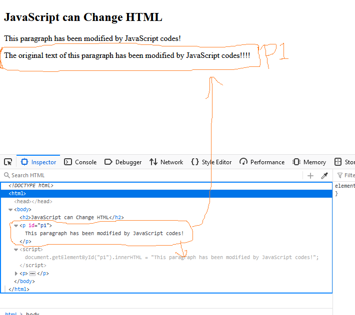 JavaScript can Change HTML