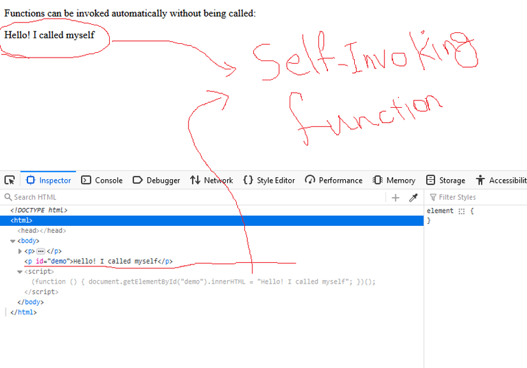 Self-invoking functions