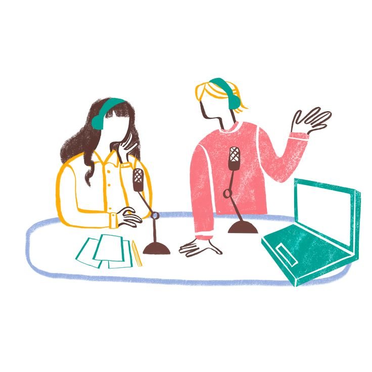 Two hosts talking on a podcast Illustration.jpeg