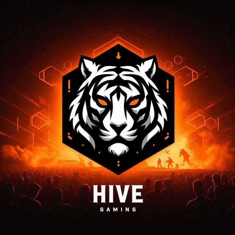 Hive Gaming wallpaper with a tiger outlined in black in the background in an orange color (2).png