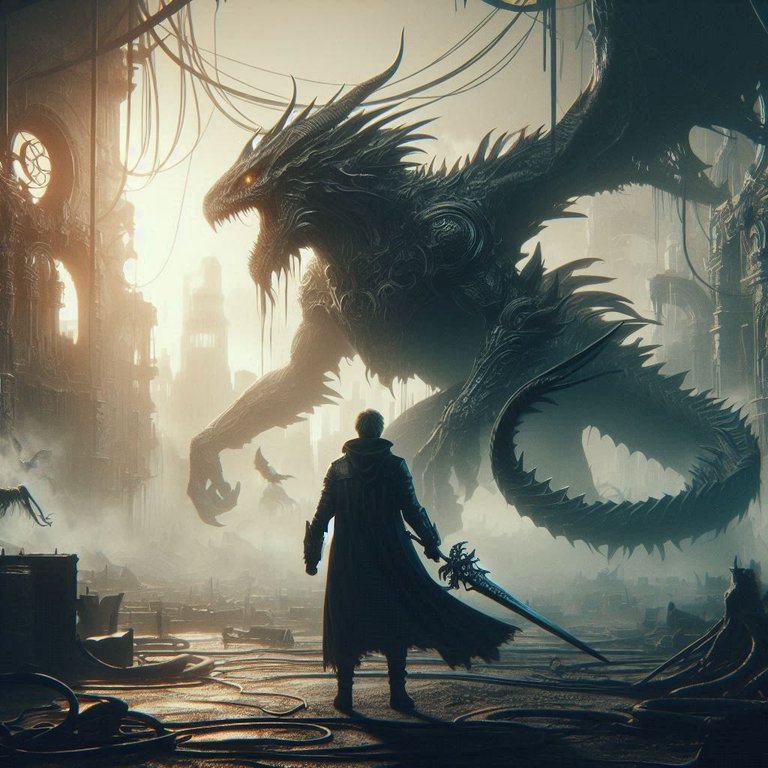 Dark Summoner 1 v 1 with an ancient beast in a dystopian future with a post-apocalyptic world.png