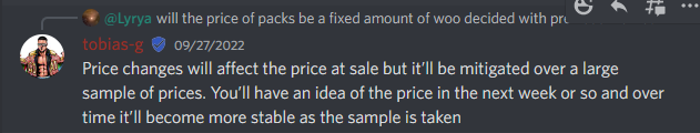 On how the conversion rate of WOO to USD will be adjusted for general sale