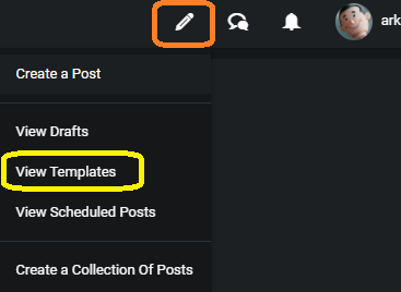 Click on the pencil in orange and then "View Template"