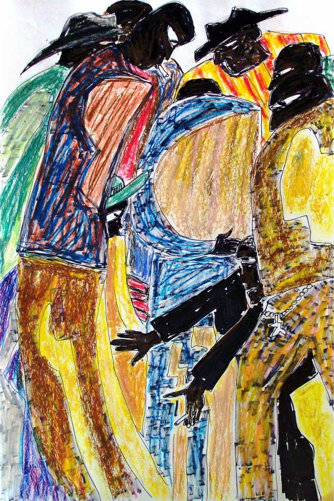 forrest_jacob_lawrence_revisited_kibitzers_ink_oil_pastel_2015_w.jpg