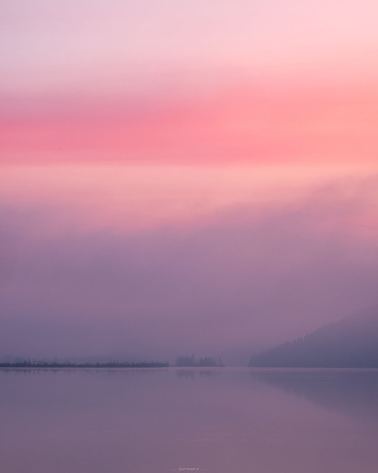 Cloudy, misty and pink morning by ArtMentor