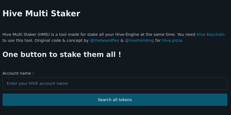 HMS - Hive Multi Staker : Stake all your HiVE Engine tokens in one second