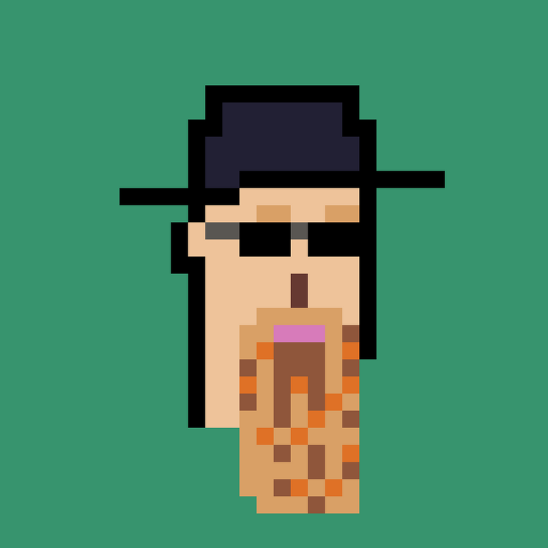 Portrait of Dusty Hill (RIP) of ZZ-top in Cryptopunks style - 32 x 32px