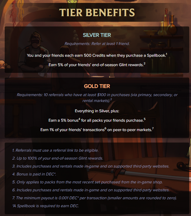 Tier benefits