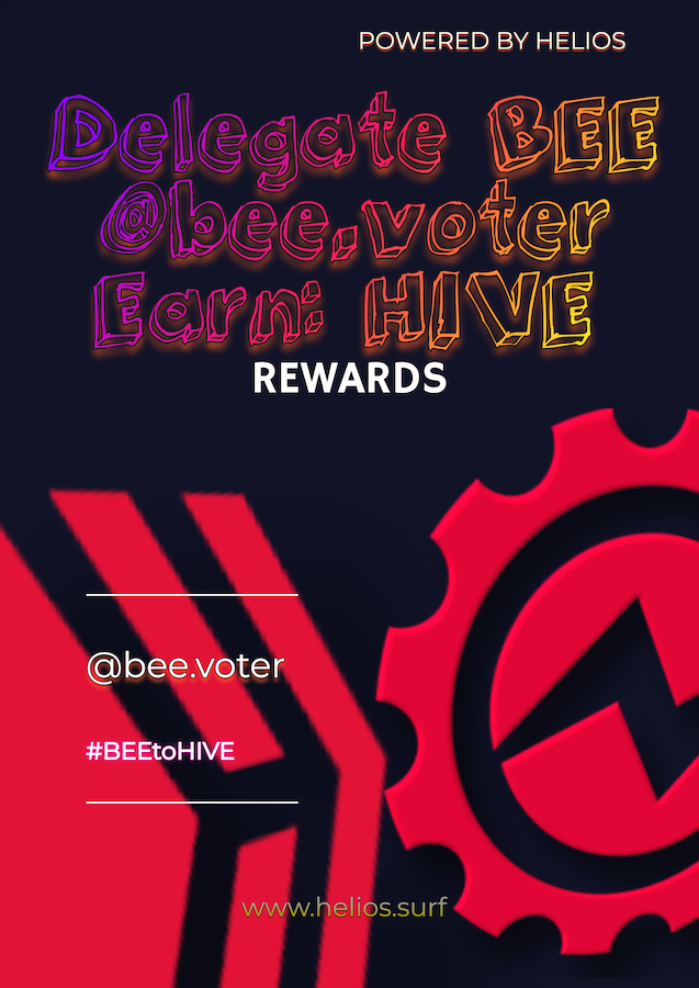  Earn passive HIVE distributions by delegating BEE to @bee.voter! 🐝