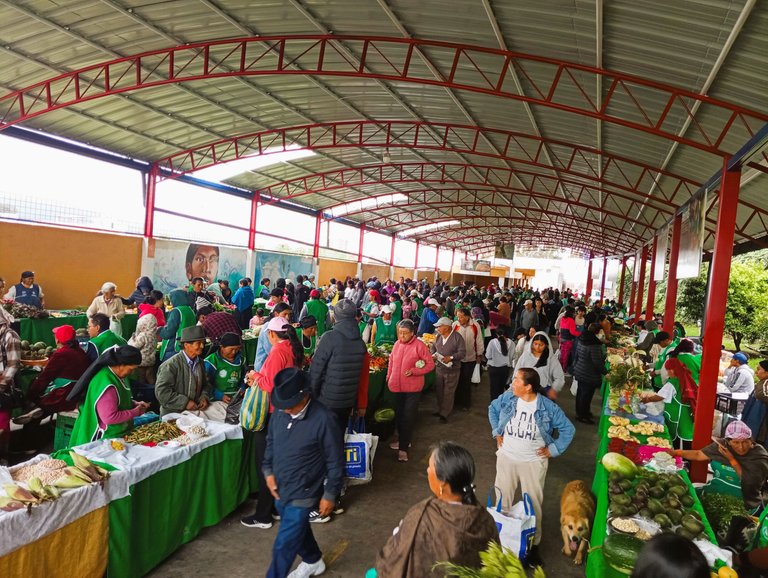 The mayor built a new hall for the market. Before, there was just rudimentary cover on the sides. It was not fun to buy there on a rainy day, and even worse to have to stand there and sell.