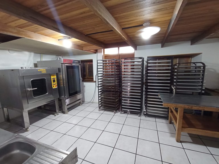 The bakery on a Sunday morning, after the deep clean on Saturday. I love that state, when everything is shiny and in perfect order.
