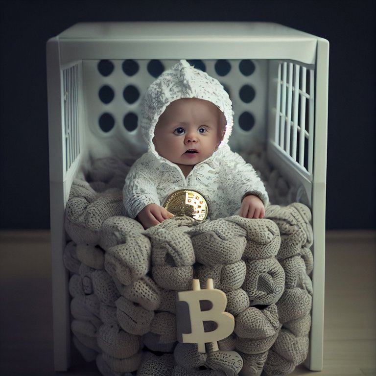 Beggars_A_baby_in_a_Bitcoin_romper_in_a_crib_made_out_of_money_81d987d0-11ed-44cd-a705-19e67df8deb1.png