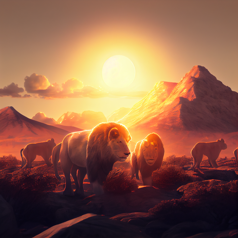 Beggars_A_herd_of_lions_in_the_savvanah_a_large_setting_sun_wit_e791187b-70ab-4b6d-b7b4-b4d60e20577b.png