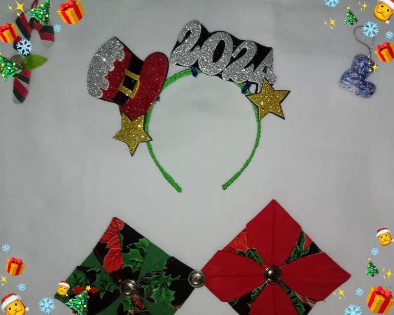 Headband decorated with Christmas motif ** Cintillo decorado con motivo navideño. (Eng - Esp)