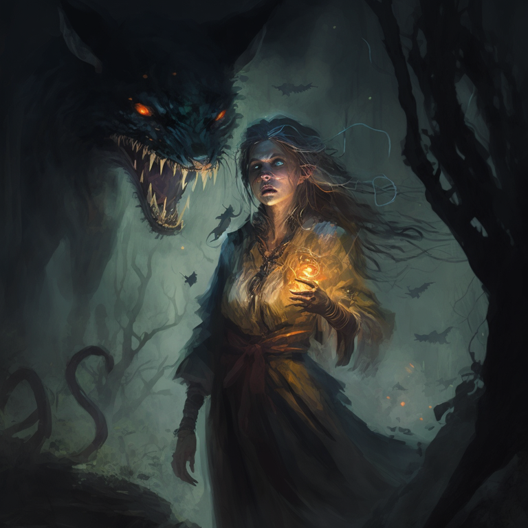 bigabigail_a_powerful_witch_in_a_dense_confronted_by_a_creature_e991109b-e961-439d-a3b7-dc78422e2b5d.png