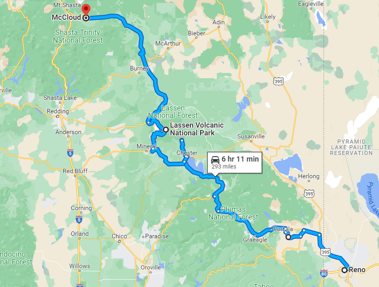 Reno to McCloud map.png