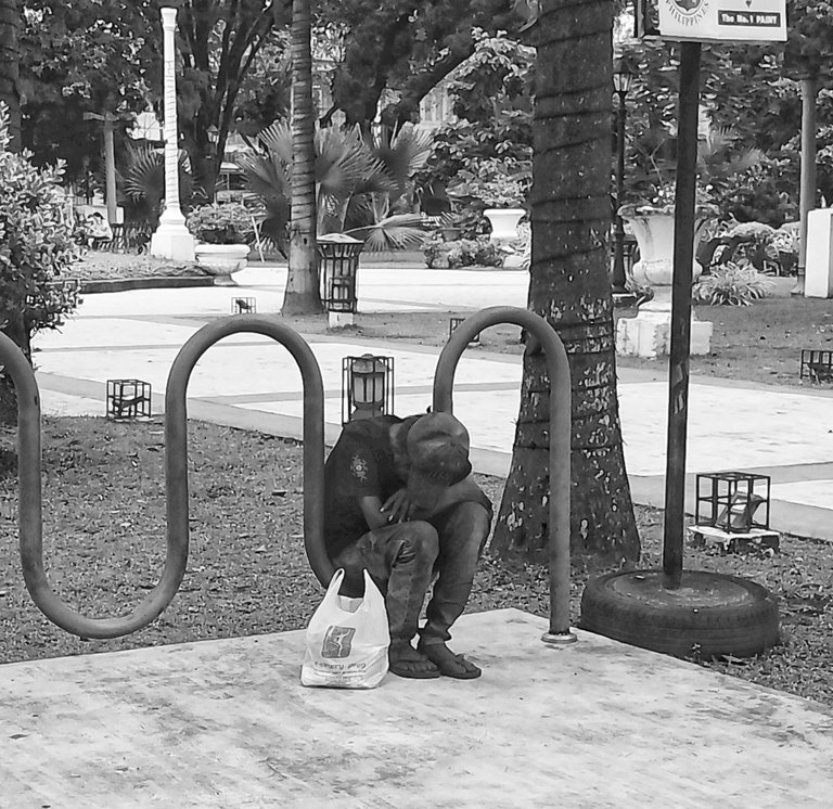 Black and white photography: The homeless man