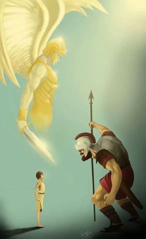 Photo of David Facing Goliath from Pinterest