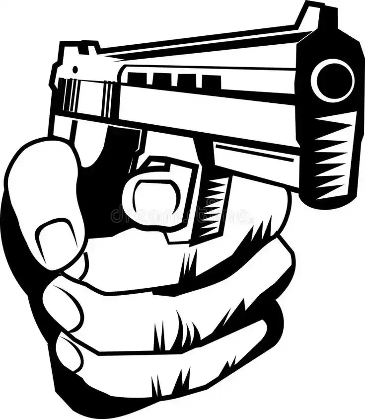 Hand with pistol stock vector_ Illustration of pistol - 16487290.webp