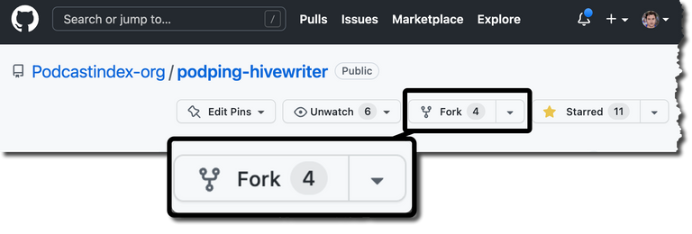 GitHub has a Fork button
