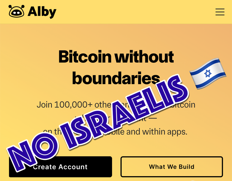 Alby - no Israelis allowed