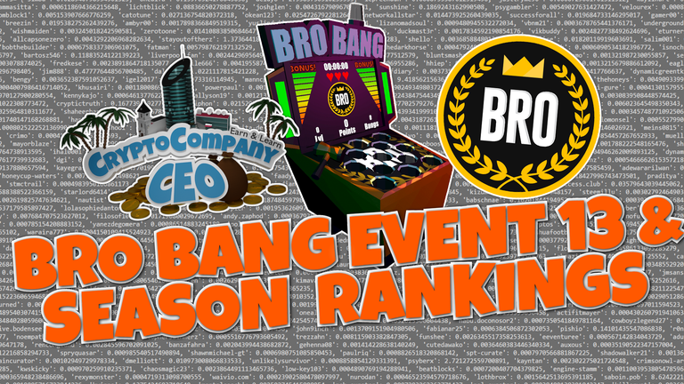 [ENG/DEU] Bro Bang Event 13 is over, 14 has started + EVENT & SEASON RANKINGS