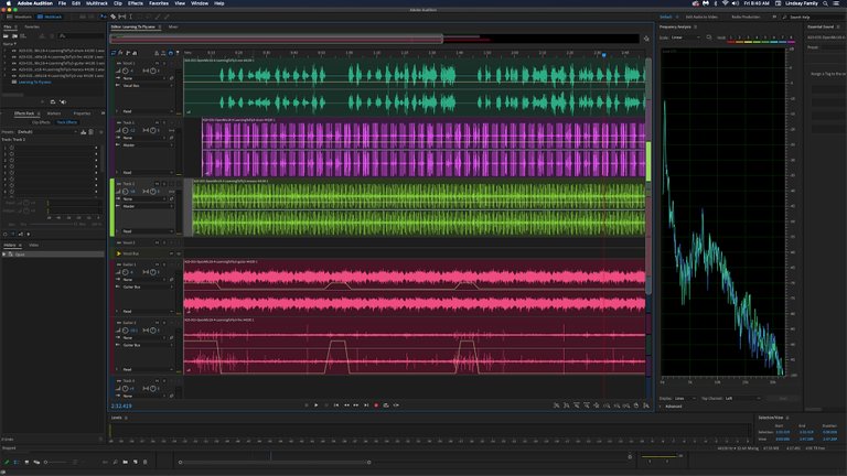 I enhanced my audio files in Adobe Audition, mixed as a multitrack recording.