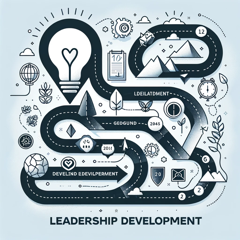 DALL·E 2024-01-26 23.12.00 - Visual representation of a leadership development journey with minimal text. Create a graphic illustrating the concept of a journey in leadership deve.png