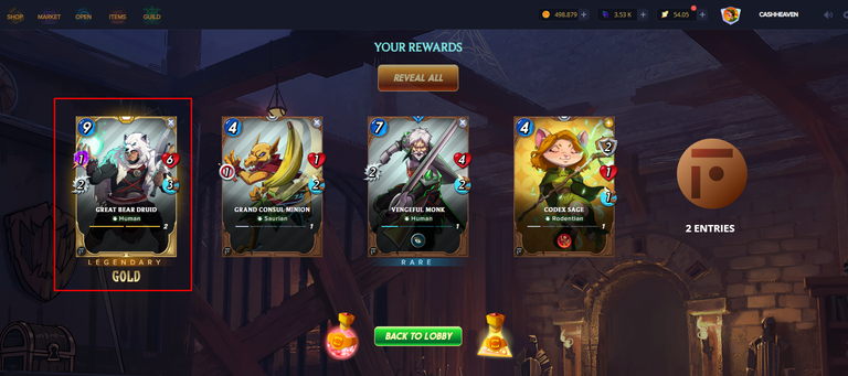 Legendary Gold Foil from rewards