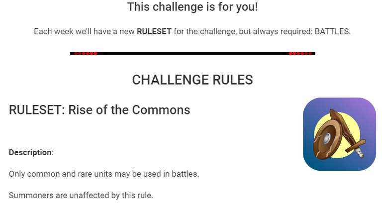 RISE OF THE COMMONS weekly challenge