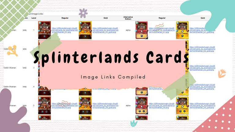 Splinterlands Cards Image Links