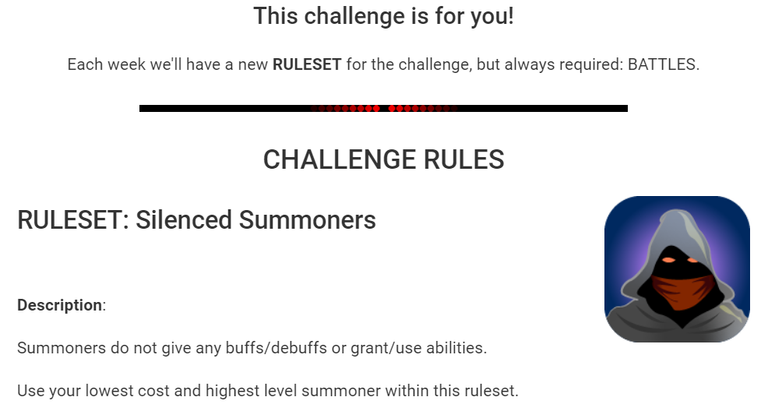 SILENCED SUMMONERS weekly challenge