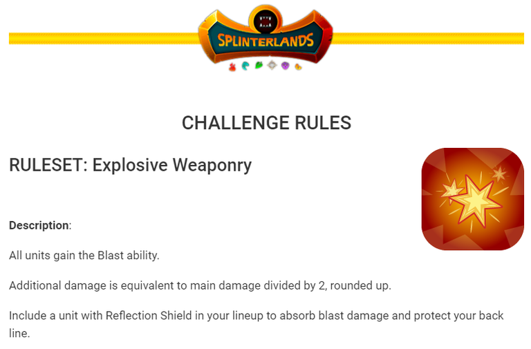 EXPLOSIVE WEAPONRY weekly challenge