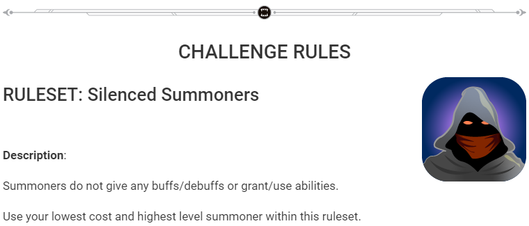 SILENCED SUMMONERS weekly challenge