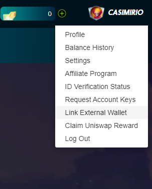 Choose link external wallet