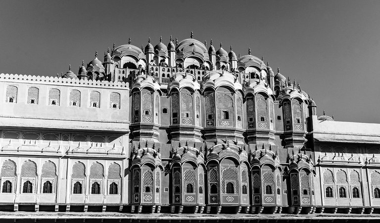 Jaipur Hawa Mahal Rear in B&W-.jpg