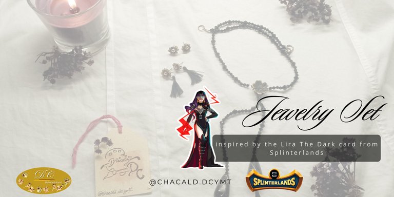 Jewelry set | inspired by the card Lira The Dark from Splinterlands [Eng-Esp]