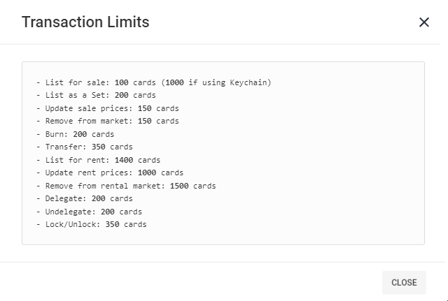 Transaction limits