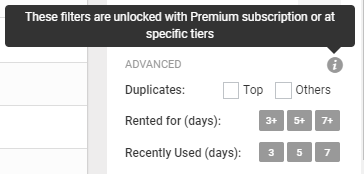 Advance filters